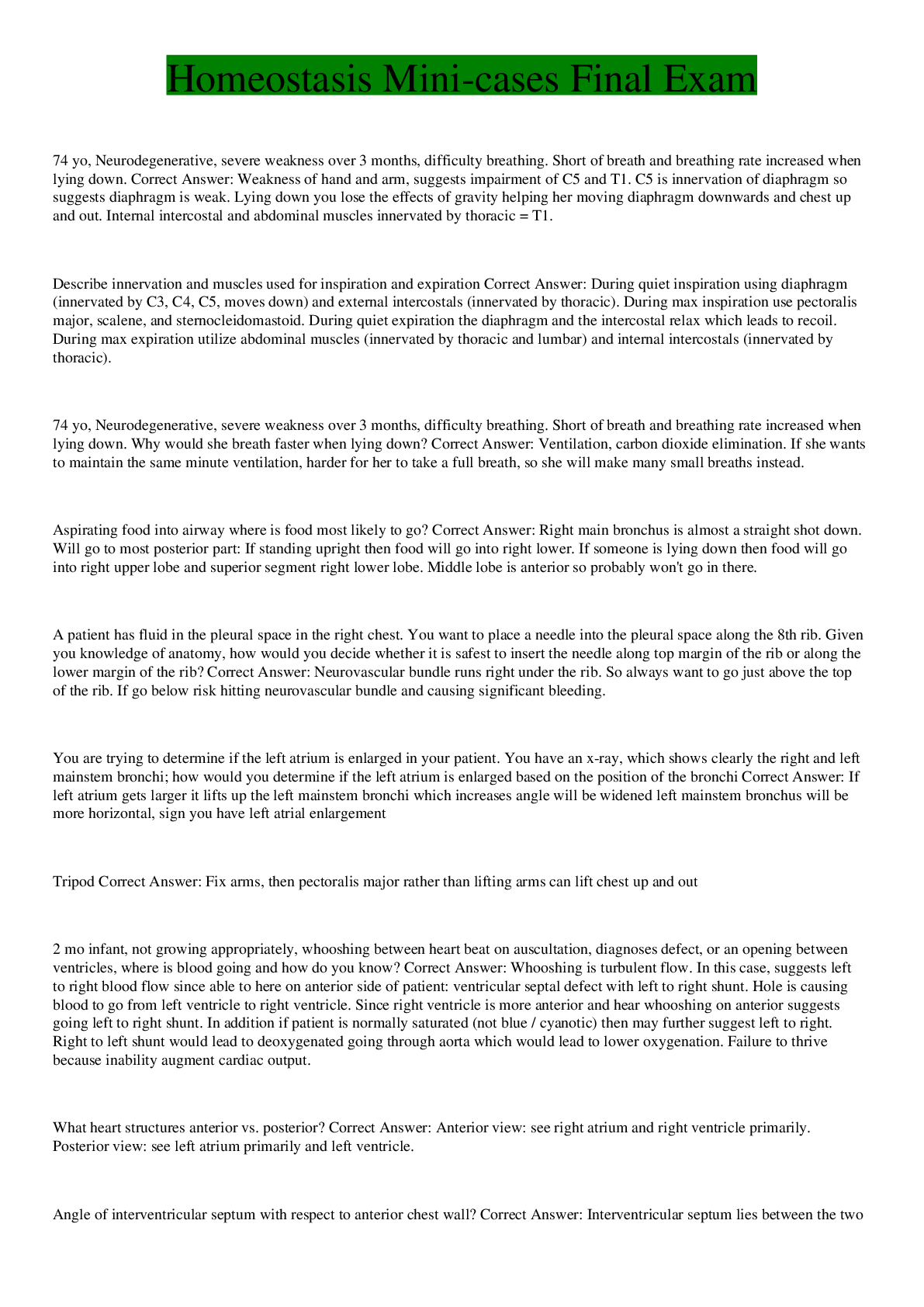 Preview image of Homeostasis Mini-cases Final Exam document